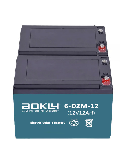 Pacote de 2 baterias para trotinete e scooter eléctrico de 12V 12Ah C2 ciclo profundo Aokly 6-DZM-12 (6-DZF-12) - 1