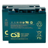 Pacote 2 baterias para Invacare Colibri de 12V 20Ah C20 ciclo profundo CSB EVX12200 - 1