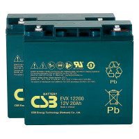Pacote 2 baterias para Rascal Veo X de 12V 20Ah C20 ciclo profundo CSB EVX12200 - 1