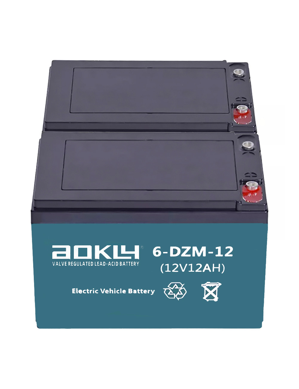 Pacote de 2 baterias para Libercar Smart de 12V 12Ah C2 ciclo profundo Aokly 6-DZM-12 (6-DZF-12) - 1 Pacote de 2 baterias para Libercar Smart de 12V 12Ah C2 ciclo profundo Aokly 6-DZM-12 (6-DZF-12) - 1