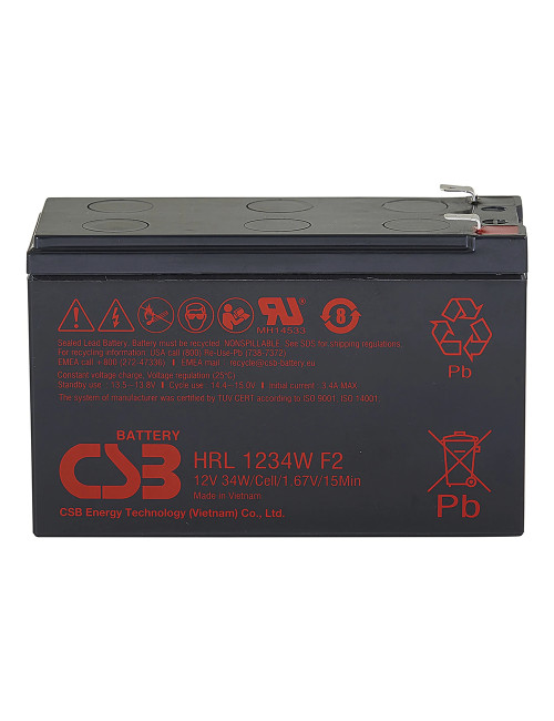 Bateria 12V 9Ah 34W/célula CSB HRL1234W F2 - 1