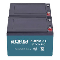 Pacote de 2 baterias para trotinete e scooter eléctrico de 12V 14Ah C2 Aokly 6-DZM-14 (6-DZM-12, 6-DZF-12, 6-DFM-12) - 1