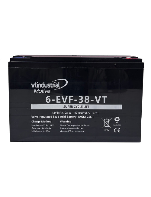 Bateria gel híbrido de 12V 38Ah C20 ciclo profundo serie Motive 6-EVF-38 (6-EVF-32/6-EVF-35)) - 1