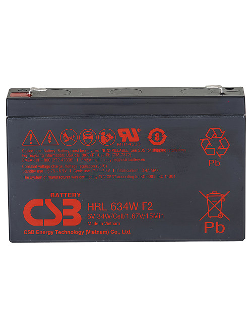 Batería 6V 8,5Ah 34W/celda CSB HRL634W F2 - CSB-HRL634W -  -  - 1