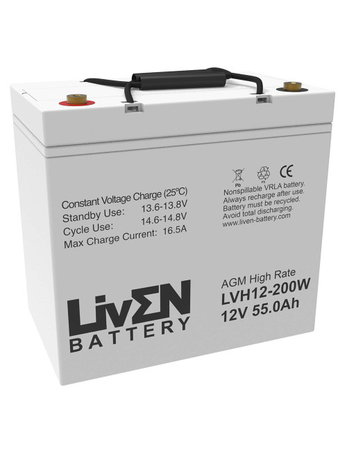 Batería plomo 12V 55Ah C20 Liven LVH12-200W FR - LVH12-200WFR -  - 2000000000794 - 1