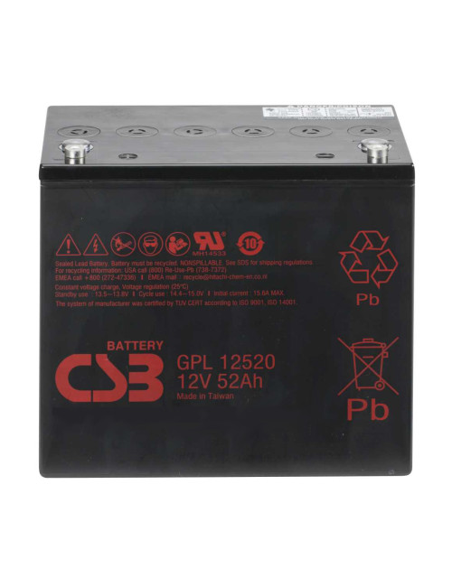 Bateria 12V 52Ah C20 longa vida CSB GPL12520 - 1