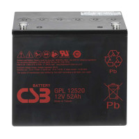 Batería 12V 52Ah C20 larga vida CSB GPL12520 - CSB-GPL12520 -  -  - 1