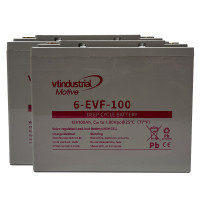 Pacote 2 baterias para empilhadores e porta-paletes ES10 3300 de 12V 100Ah C20 ciclo profundo Industrial Motive 6-EVF-100 - 1
