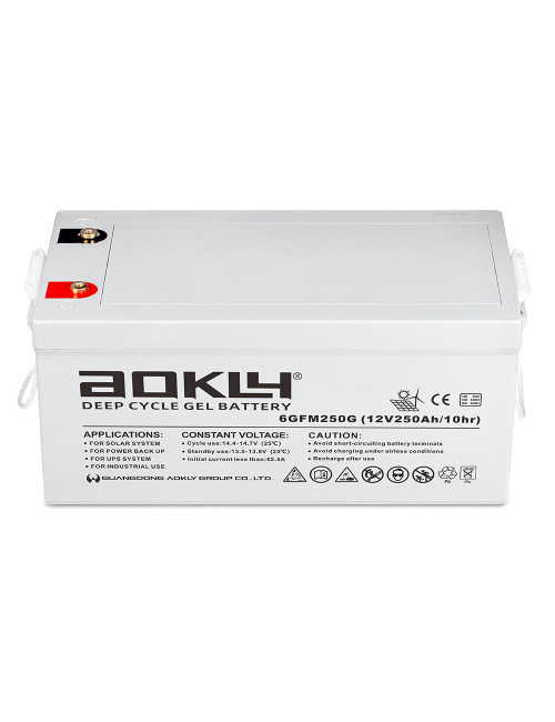 Batería gel 12V 250Ah C10  ciclo profundo Aokly 6GFM250G - 6GFM250G -  -  - 1