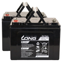 Pacote 2 baterias de gel para cadeira de rodas e scooter elétrico de 12V 80Ah C20/75Ah C10 ciclo profundo Long LGK75-12N. - 1