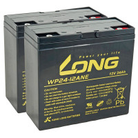 Pack 2 baterías para silla de ruedas y scooter eléctrico 12V 24Ah C20 ciclo profundo Long WP24-12ANE - 2xWP24-12ANE -  -  - 1