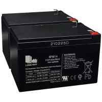 Pack 2 baterías para patinete, quad y scooter eléctrico de 12V 14Ah C20 ciclo profundo Longway 6FM14 - 2x6FM14R -  -  - 1