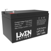 Batería para alarma 12V 7,2Ah Liven LV7.2-12 F2 - LV7.2-12 -  -  - 1