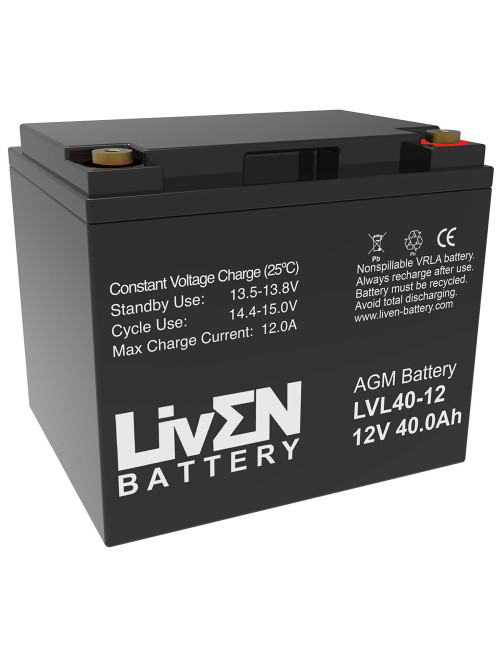 Bateria 12V 40Ah C20 longa vida Liven LVL40-12 - 1