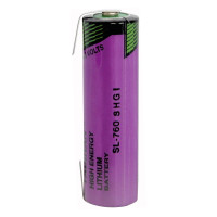 SL-760 pilha de lítio AA 3,6V 2,2Ah Tadiran série LTC com terminais planos para soldar - 1