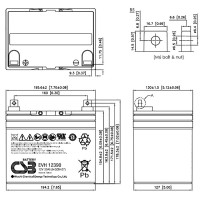 Pacote 2 baterias gel para cadeira de rodas e scooter eléctrico de 12V 39Ah C20 ciclo profundo CSB EVH12390 - 2