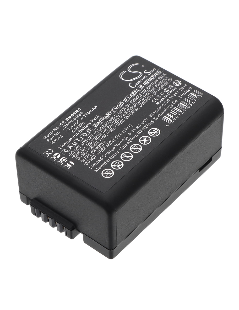Batería compatible Panasonic DMW-BMB9 7,4V 750mAh 5.55Wh - CS-BMB9MC -  - 4894128036753 - 1
