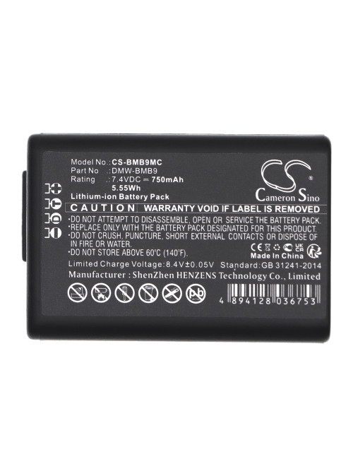 Batería compatible Panasonic DMW-BMB9 7,4V 750mAh 5.55Wh - CS-BMB9MC -  - 4894128036753 - 5