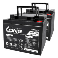 Pacote de 2 baterias de gel para Invacare Spectra Blitz de 12V 50Ah  C20 ciclo profundo Long LG50-12NE - 1