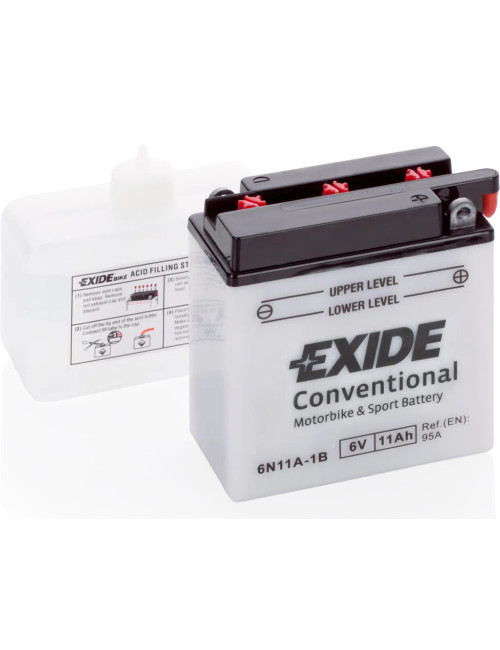 Batería moto 6V 11Ah EXIDE Conventional 6N11A-1B - 6N11A-1B -  - 3661024033015 - 1