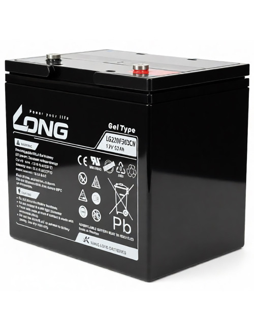 Batería de gel 12V 62Ah C10 ciclo profundo Long LG22NF305CN - LG22NF305CN -  -  - 1