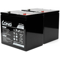 Pack 2 baterías de gel para silla de ruedas y scooter eléctrico 12V 62Ah C10 ciclo profundo Long LG22NF305CN - 2xLG22NF305CN -  