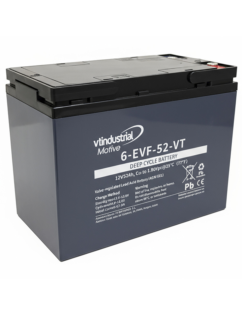 Bateria gel hibrido 12V 52Ah ciclo profundo Industrial Motive 6-EVF-52 - 1