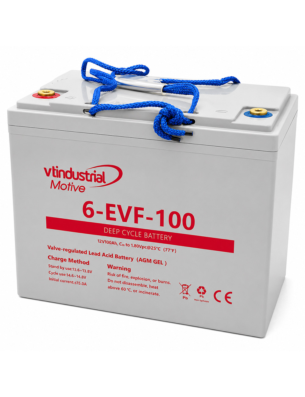 Batería gel híbrido 12V 100Ah C20 ciclo profundo serie Industrial Motive 6-EVF-100 - 6-EVF-100 -  -  - 1