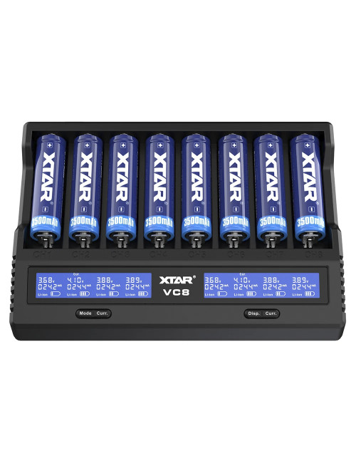 Cargador para 8 baterías litio-ion / IMR / INR / ICR, Ni-CD y Ni-MH XTAR VC8 - XTAR-VC8 -  - 6952918342496 - 2