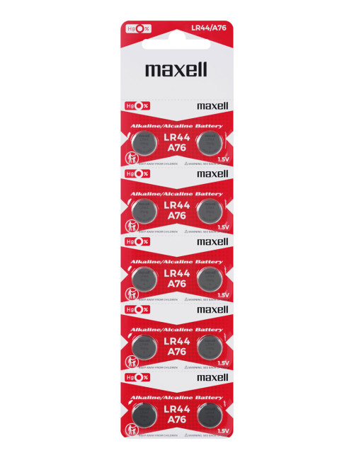 LR44 pila botón alcalina Maxell (blister 10 pcs) - MAXELL-LR44/B10 -  -  - 2