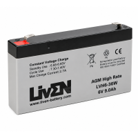 Batería 6V 9Ah C20 36W alta descarga y larga vida Liven LVH6-36W - LVH6-36W -  -  - 1