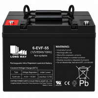 Bateria 12V 55Ah C10 ciclo profundo Longway 6-EVF-55 - 1