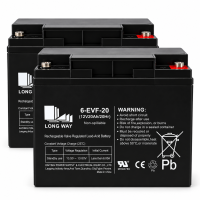 Pack 2 baterías para silla de ruedas y scooter eléctrico de 12V 20Ah C20 de ciclo profundo Longway 6-EVF-20 - 2x6-EVF-20 -  -  -