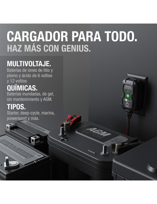 Carregador e mantenedor de baterias 6V/12V 1A NOCO GENIUS1 - 2