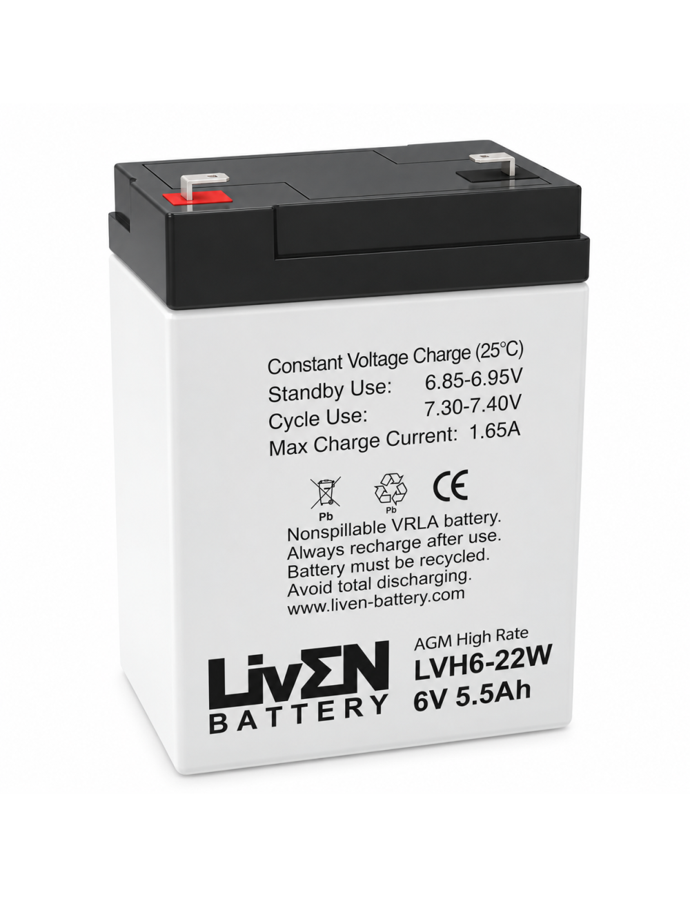 Bateria para escala e balança 6V 5,5Ah C20 22W alta descarga Liven LVH6-22W - 1