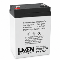 Bateria para escala e balança 6V 5,5Ah C20 22W alta descarga Liven LVH6-22W - 1