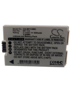 Bateria Canon BP-110 compatível 3,7V 950mAh Li-ion - 5