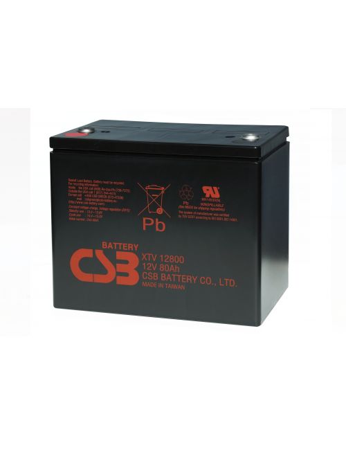 Bateria de chumbo AGM 12V 80Ah CSB série XTV - 1